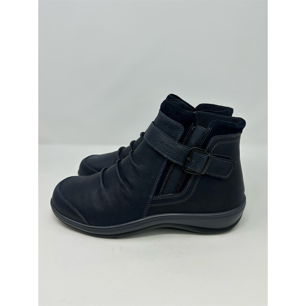 Orthofeet Heidi Womens Orthopedic Navy Blue Ankle Boots Buckle Strap Size 10 W - Picture 6 of 12